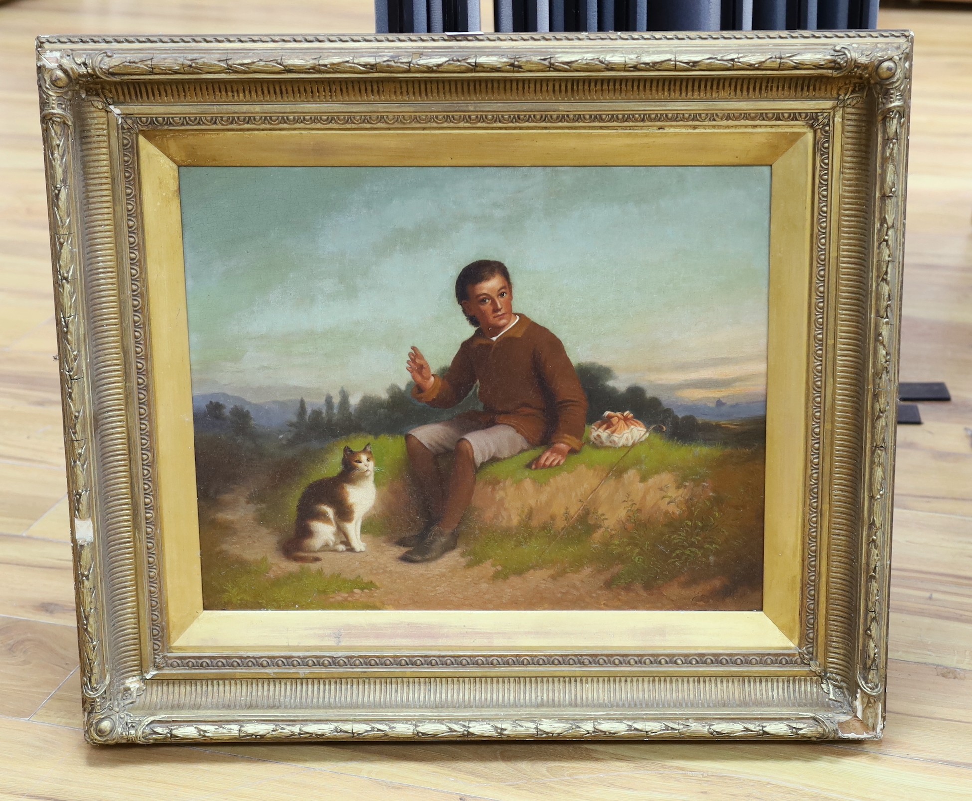 Emilie Chease, oil on canvas, 'Dick Whittington', signed and dated 1887, 41 x 51cm